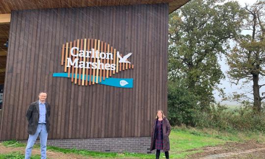 Peter Aldous visits the new Carlton Marshes Visitor Centre