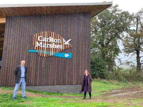 Peter Aldous visits the new Carlton Marshes Visitor Centre