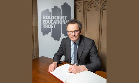 Peter Aldous MP signs the Holocaust Memorial Trust Book of Commitment 2024