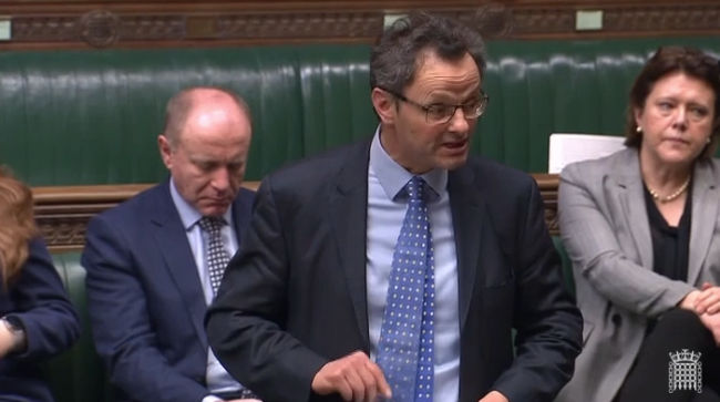 Peter Aldous MP speaking in the House of Commons