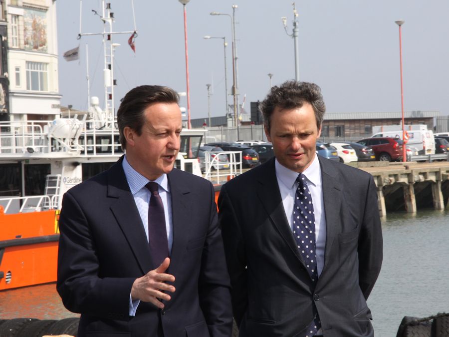 PM David Cameron and Peter Aldous MP