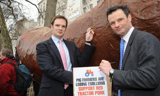 Aldous joins local pig farmer protest at Downing Street to call for a fair price from supermarkets