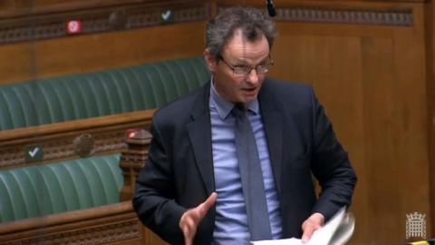 Peter Aldous MP speaking in the House of Commons