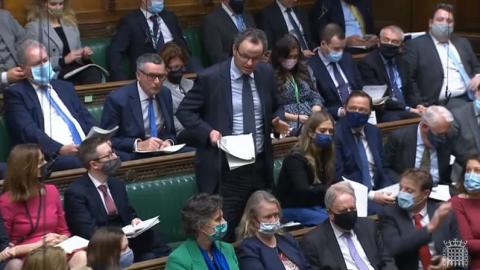 Peter Aldous MP speaking at Prime Minister's Questions