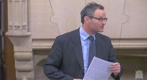 Peter Aldous MP speaking in Westminster Hall