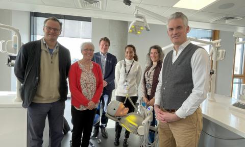 MPs visit the dental facilities being developed at the University of Suffolk