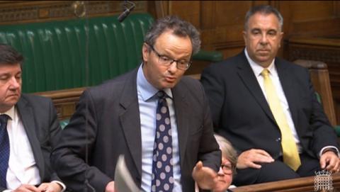 Peter Aldous MP speaking in the House of Commons